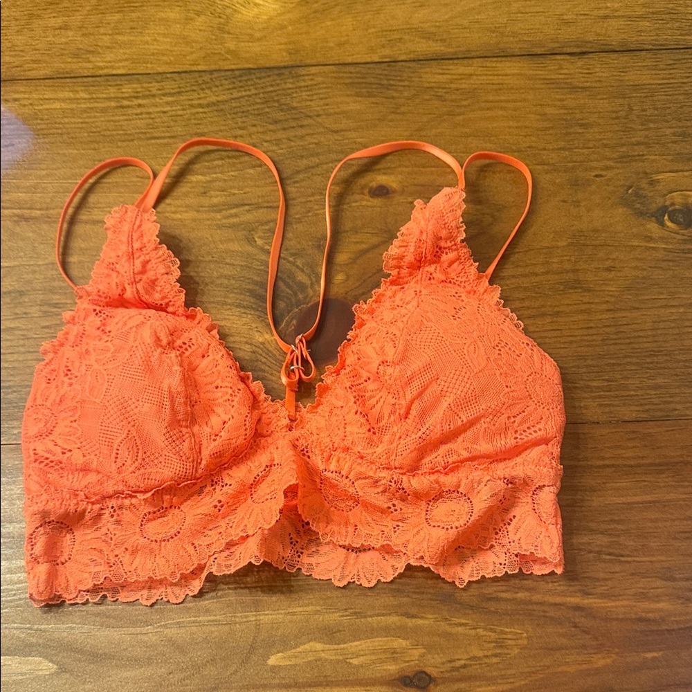 Aerie Lace Bralette in Bright Coral